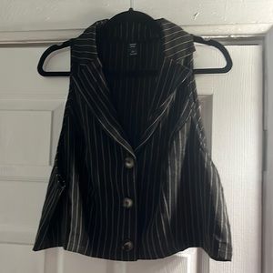 Pinstripe crop vest